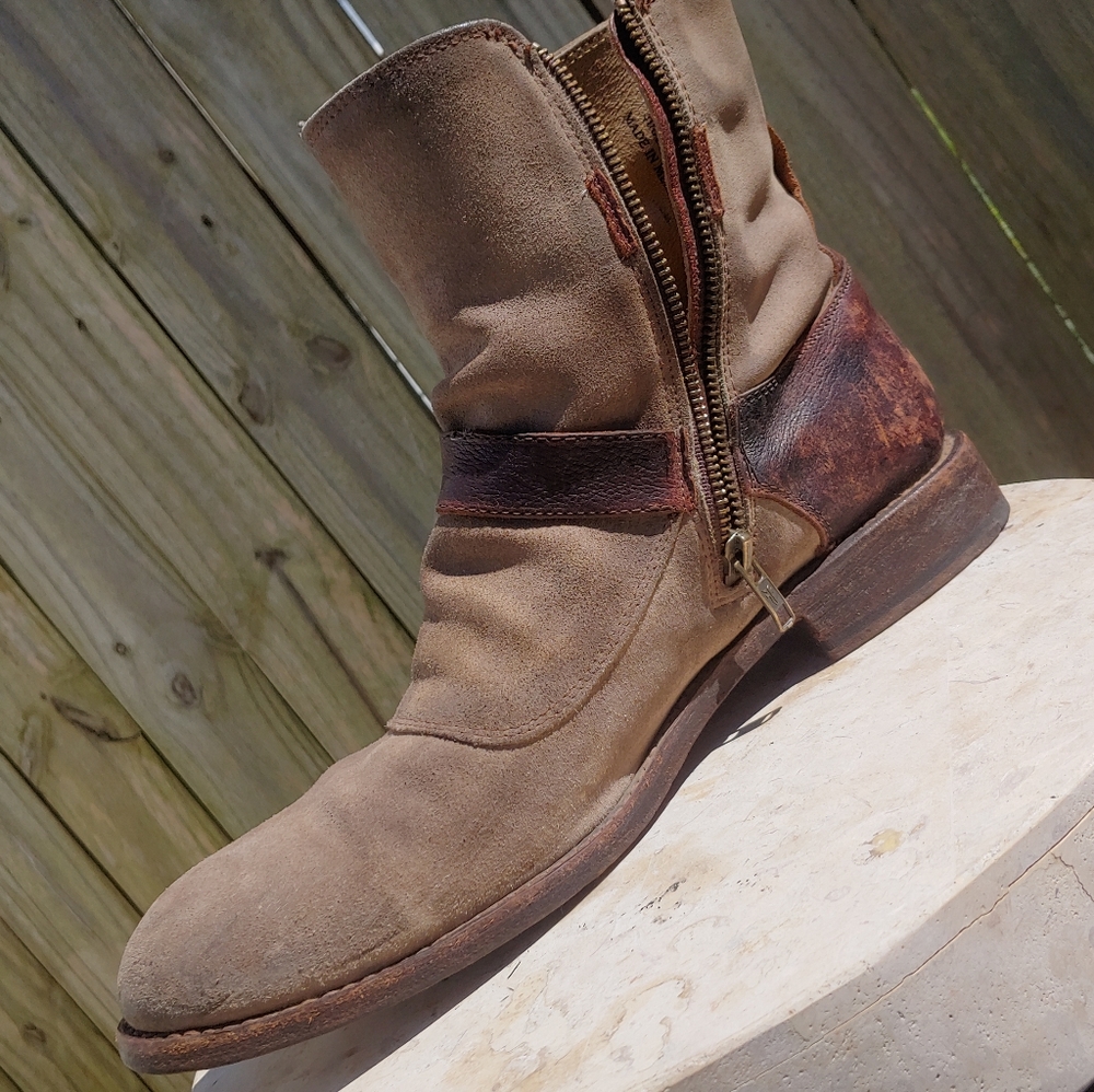 Men's Frye Jayden Moto Suede Moto Boots - Picture 6 of 11